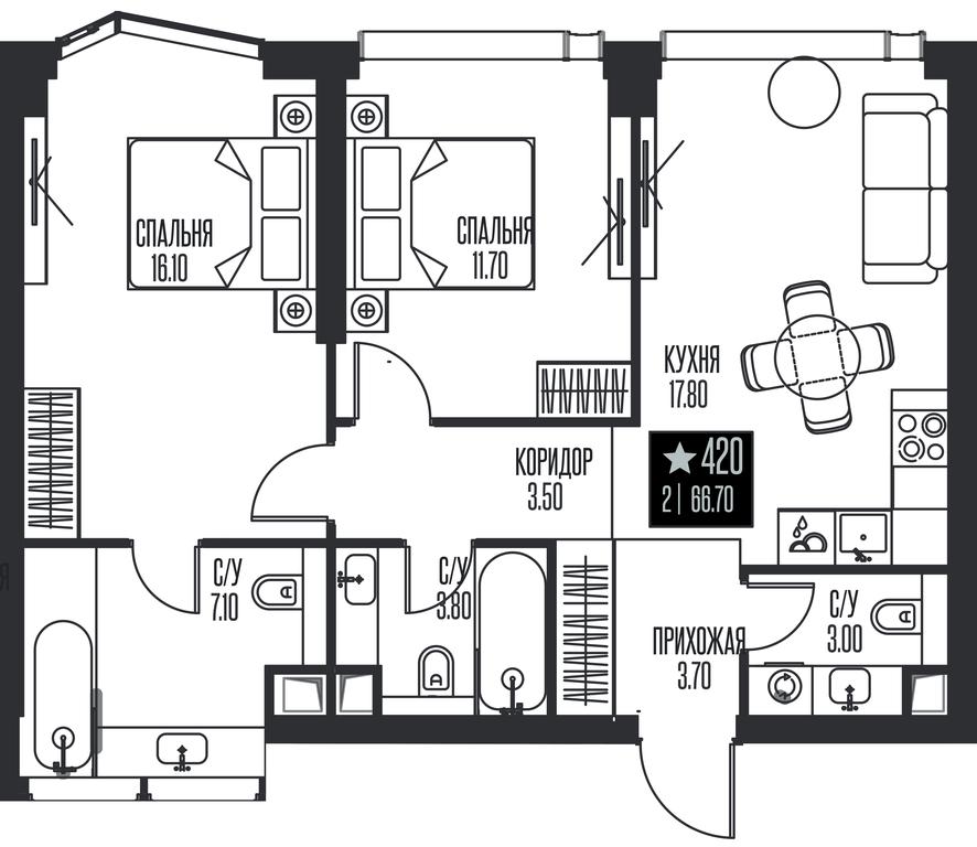 2-BD Apartment Sale, 66.7平方米 at Ice Towers, State Nature Reserve of Regional Significance Forest on the Samorodinka River, Moscow, Russia #1 2-BD Apartment Sale, 66.7平方米 at Ice Towers, State Nature Reserve of Regional Significance Forest on the Samorodinka River, Moscow, Russia #1