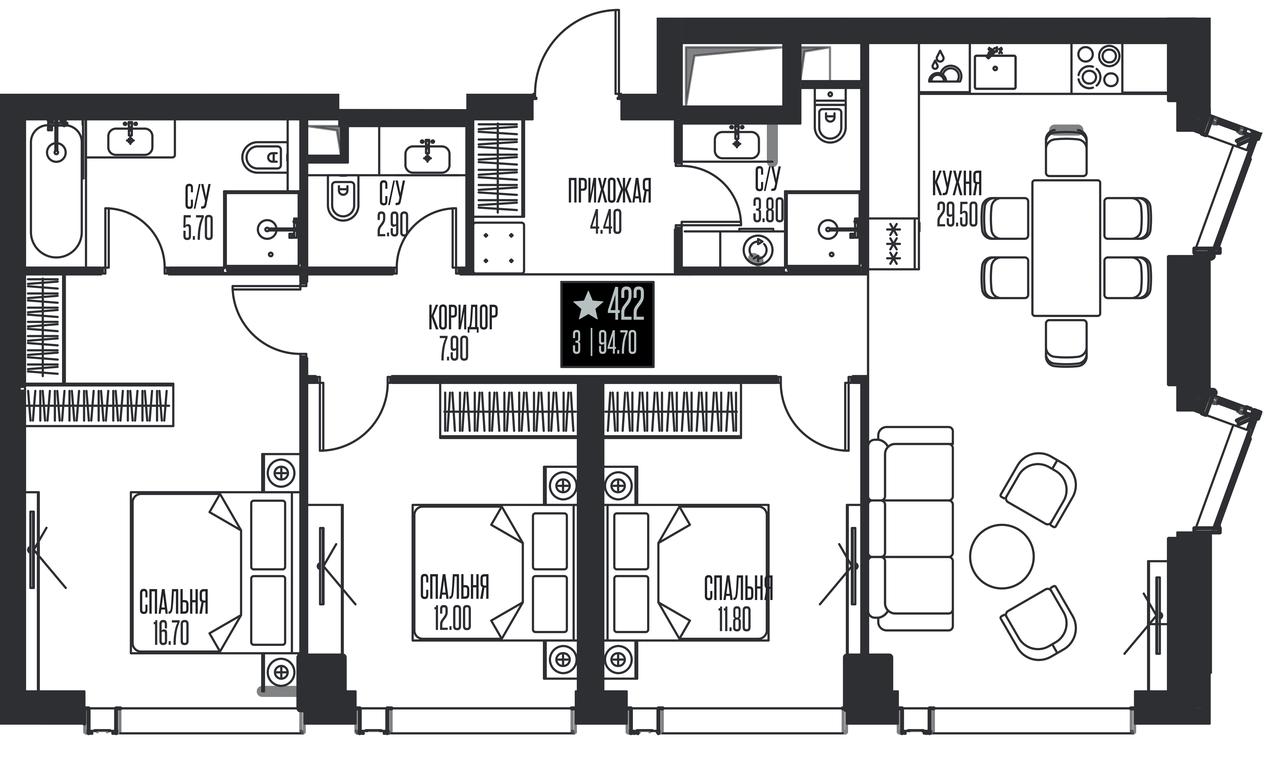 3-BD Apartment Sale, 94.7 sq. m. at Ice Towers, State Nature Reserve of Regional Significance Forest on the Samorodinka River, Moscow, Russia #1 3-BD Apartment Sale, 94.7 sq. m. at Ice Towers, State Nature Reserve of Regional Significance Forest on the Samorodinka River, Moscow, Russia #1