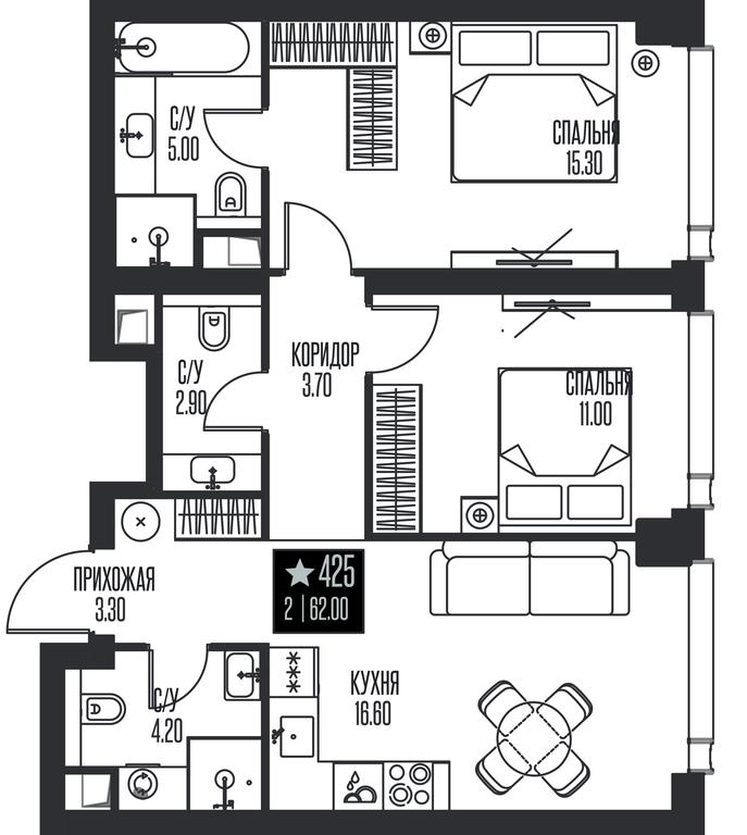 2-BD Apartment Sale, 62平方米 at Ice Towers, State Nature Reserve of Regional Significance Forest on the Samorodinka River, Moscow, Russia #1 2-BD Apartment Sale, 62平方米 at Ice Towers, State Nature Reserve of Regional Significance Forest on the Samorodinka River, Moscow, Russia #1
