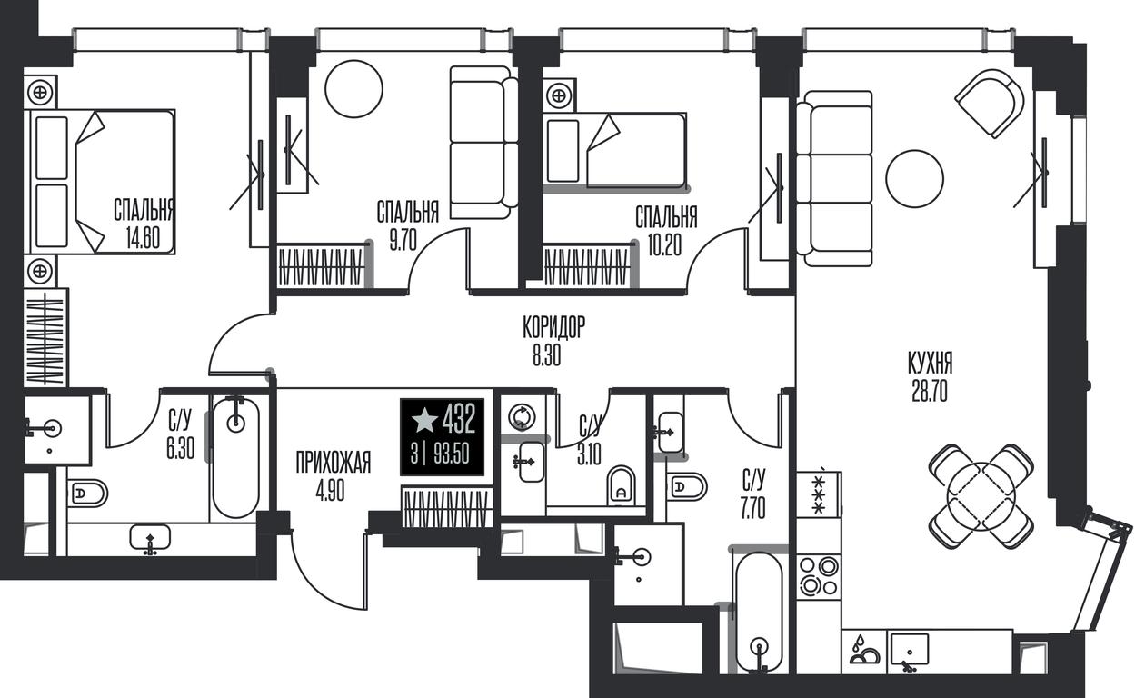 3-BD Apartment Sale, 93.5 sq. m. at Ice Towers, State Nature Reserve of Regional Significance Forest on the Samorodinka River, Moscow, Russia #1 3-BD Apartment Sale, 93.5 sq. m. at Ice Towers, State Nature Reserve of Regional Significance Forest on the Samorodinka River, Moscow, Russia #1