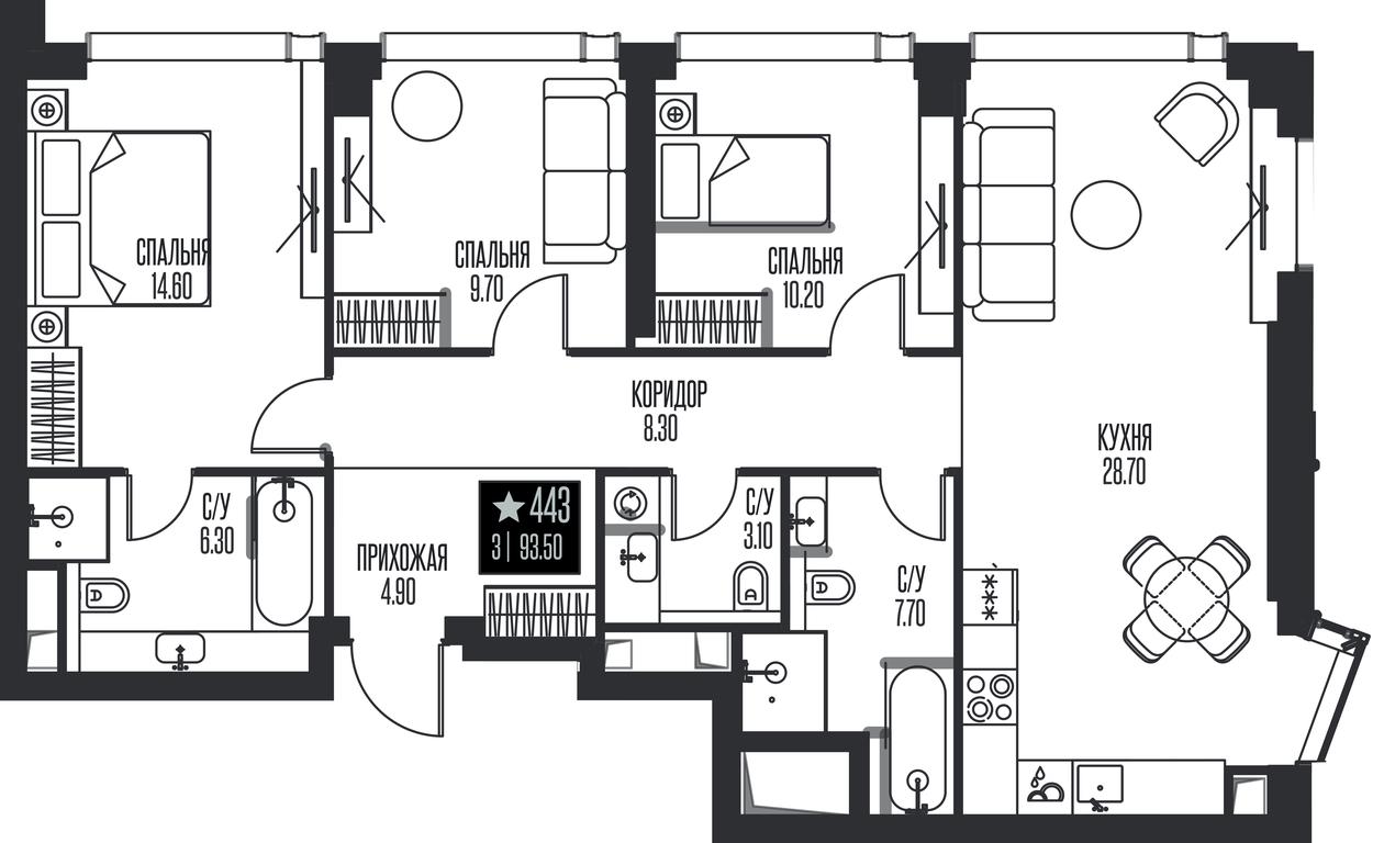 3-BD Apartment Sale, 93.5 sq. m. at Ice Towers, State Nature Reserve of Regional Significance Forest on the Samorodinka River, Moscow, Russia #1 3-BD Apartment Sale, 93.5 sq. m. at Ice Towers, State Nature Reserve of Regional Significance Forest on the Samorodinka River, Moscow, Russia #1