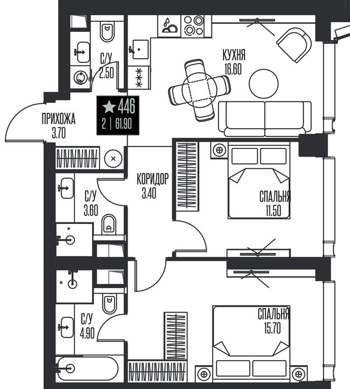 2-BD Apartment Sale, 61.9平方米 at Ice Towers, State Nature Reserve of Regional Significance Forest on the Samorodinka River, Moscow, Russia #1 2-BD Apartment Sale, 61.9平方米 at Ice Towers, State Nature Reserve of Regional Significance Forest on the Samorodinka River, Moscow, Russia #1