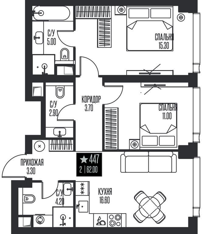 2-BD Apartment Sale, 62平方米 at Ice Towers, State Nature Reserve of Regional Significance Forest on the Samorodinka River, Moscow, Russia #1 2-BD Apartment Sale, 62平方米 at Ice Towers, State Nature Reserve of Regional Significance Forest on the Samorodinka River, Moscow, Russia #1