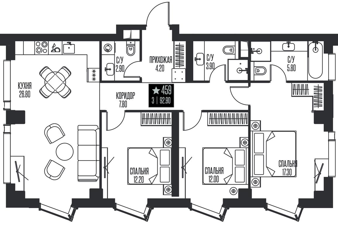 3-BD Apartment Sale, 92.9平方米 at Ice Towers, State Nature Reserve of Regional Significance Forest on the Samorodinka River, Moscow, Russia #1 3-BD Apartment Sale, 92.9平方米 at Ice Towers, State Nature Reserve of Regional Significance Forest on the Samorodinka River, Moscow, Russia #1