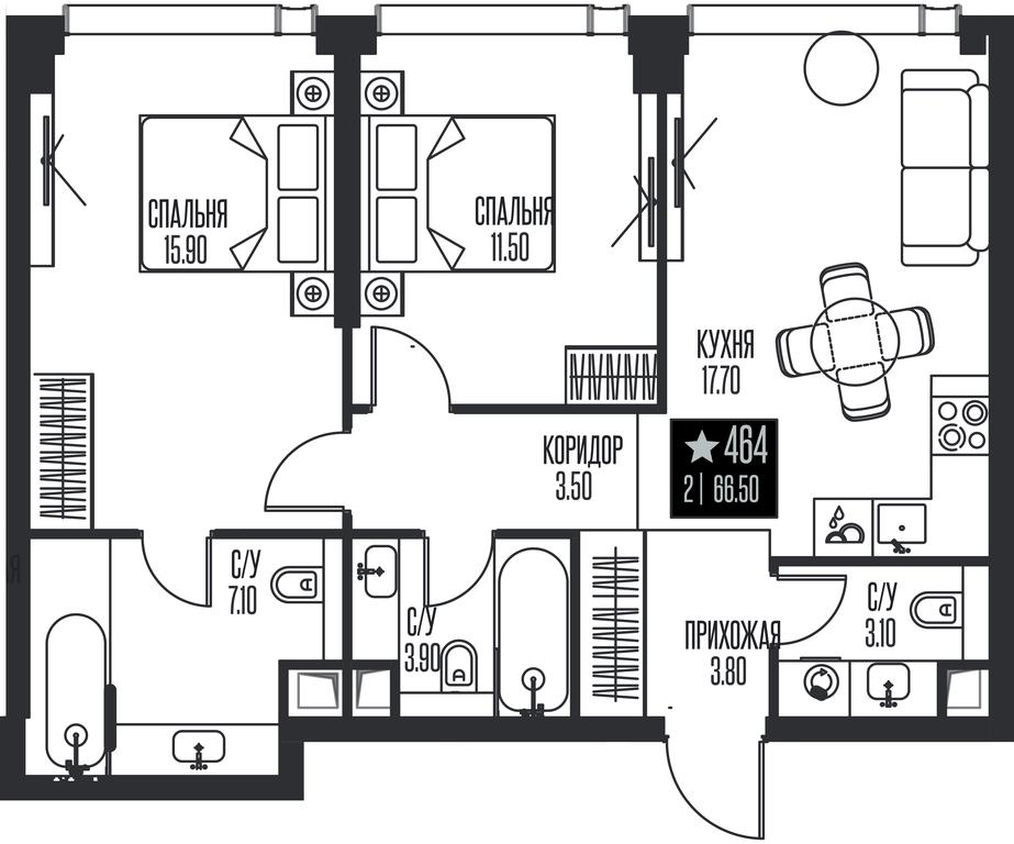 Продажа 2-комн. квартиры, 66,5 м² в ЖК «Ice Towers (Айс Товерс)», государственный природный заказник регионального значения Лес на реке Самородинке, Москва, Россия #1 Продажа 2-комн. квартиры, 66,5 м² в ЖК «Ice Towers (Айс Товерс)», государственный природный заказник регионального значения Лес на реке Самородинке, Москва, Россия #1