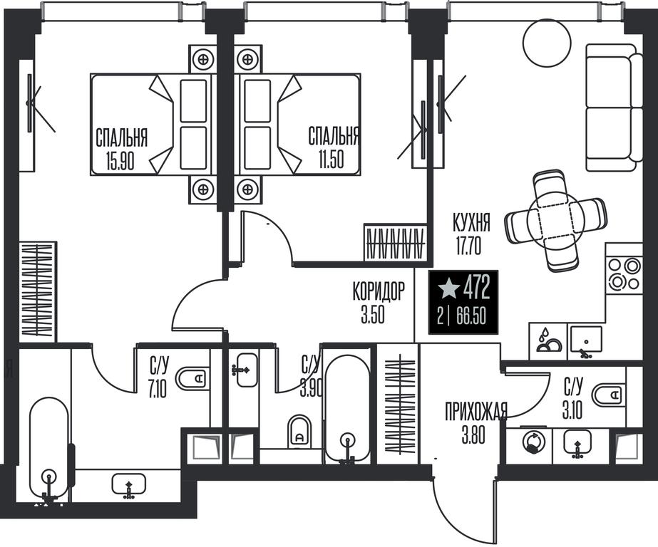 2-BD Apartment Sale, 66.5平方米 at Ice Towers, State Nature Reserve of Regional Significance Forest on the Samorodinka River, Moscow, Russia #1 2-BD Apartment Sale, 66.5平方米 at Ice Towers, State Nature Reserve of Regional Significance Forest on the Samorodinka River, Moscow, Russia #1