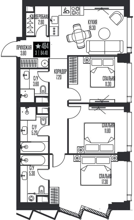 3-BD Apartment Sale, 84.4平方米 at Ice Towers, State Nature Reserve of Regional Significance Forest on the Samorodinka River, Moscow, Russia #1 3-BD Apartment Sale, 84.4平方米 at Ice Towers, State Nature Reserve of Regional Significance Forest on the Samorodinka River, Moscow, Russia #1