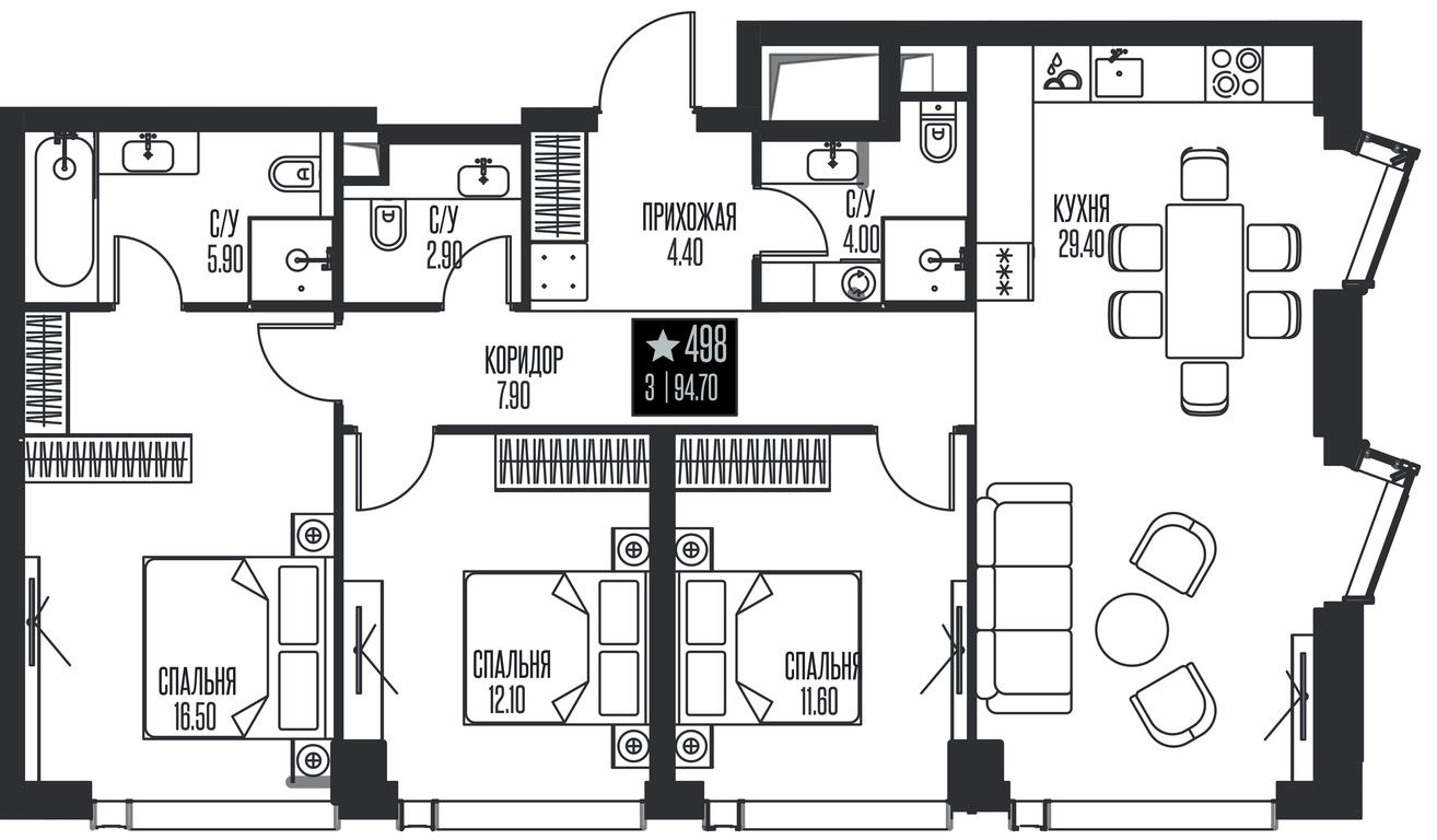 3-BD Apartment Sale, 94.7 sq. m. at Ice Towers, State Nature Reserve of Regional Significance Forest on the Samorodinka River, Moscow, Russia #1 3-BD Apartment Sale, 94.7 sq. m. at Ice Towers, State Nature Reserve of Regional Significance Forest on the Samorodinka River, Moscow, Russia #1