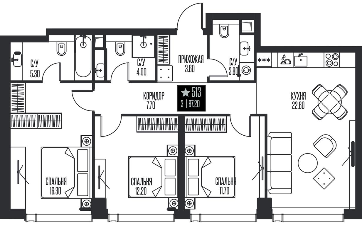 3-BD Apartment Sale, 87.2平方米 at Ice Towers, State Nature Reserve of Regional Significance Forest on the Samorodinka River, Moscow, Russia #1 3-BD Apartment Sale, 87.2平方米 at Ice Towers, State Nature Reserve of Regional Significance Forest on the Samorodinka River, Moscow, Russia #1