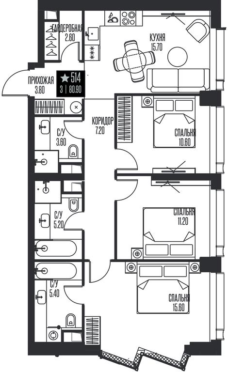 3-BD Apartment Sale, 80.9 sq. m. at Ice Towers, State Nature Reserve of Regional Significance Forest on the Samorodinka River, Moscow, Russia #1 3-BD Apartment Sale, 80.9 sq. m. at Ice Towers, State Nature Reserve of Regional Significance Forest on the Samorodinka River, Moscow, Russia #1