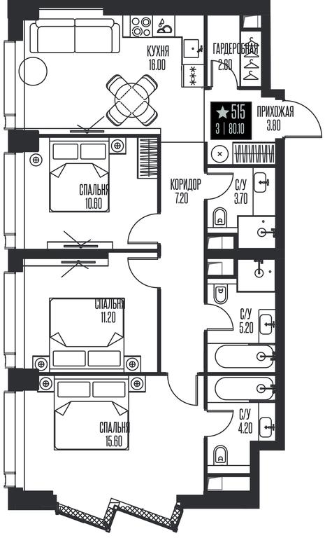 3-BD Apartment Sale, 80.1 sq. m. at Ice Towers, State Nature Reserve of Regional Significance Forest on the Samorodinka River, Moscow, Russia #1 3-BD Apartment Sale, 80.1 sq. m. at Ice Towers, State Nature Reserve of Regional Significance Forest on the Samorodinka River, Moscow, Russia #1