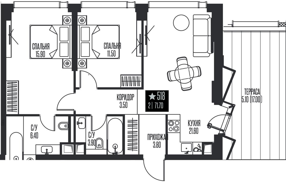 2-BD Apartment Sale, 71.7 sq. m. at Ice Towers, State Nature Reserve of Regional Significance Forest on the Samorodinka River, Moscow, Russia #1 2-BD Apartment Sale, 71.7 sq. m. at Ice Towers, State Nature Reserve of Regional Significance Forest on the Samorodinka River, Moscow, Russia #1
