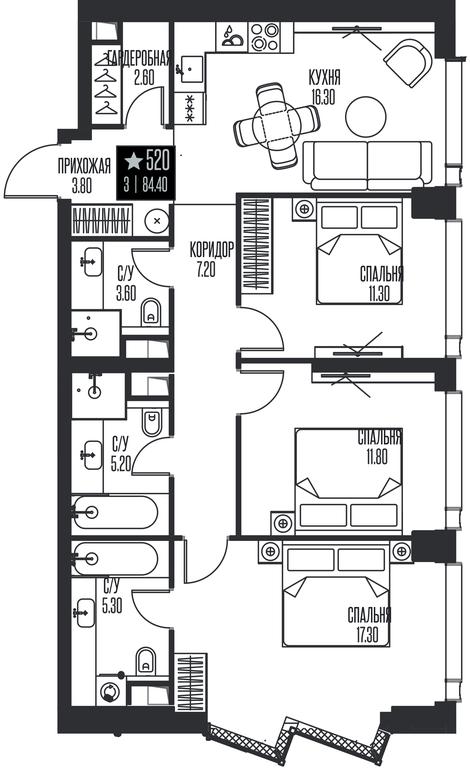 3-BD Apartment Sale, 84.4平方米 at Ice Towers, State Nature Reserve of Regional Significance Forest on the Samorodinka River, Moscow, Russia #1 3-BD Apartment Sale, 84.4平方米 at Ice Towers, State Nature Reserve of Regional Significance Forest on the Samorodinka River, Moscow, Russia #1