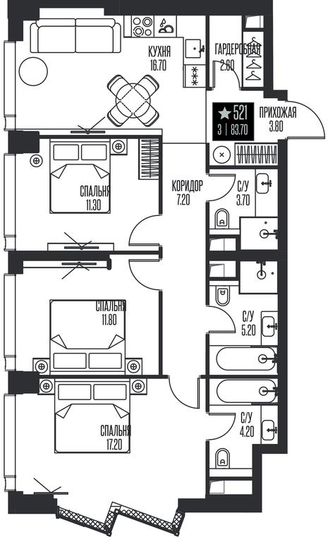 3-BD Apartment Sale, 83.7平方米 at Ice Towers, State Nature Reserve of Regional Significance Forest on the Samorodinka River, Moscow, Russia #1 3-BD Apartment Sale, 83.7平方米 at Ice Towers, State Nature Reserve of Regional Significance Forest on the Samorodinka River, Moscow, Russia #1