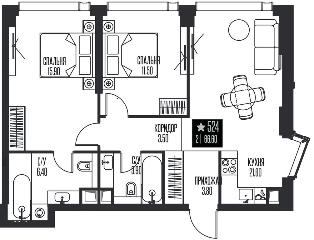 2-BD Apartment Sale, 66.6 sq. m. at Ice Towers, State Nature Reserve of Regional Significance Forest on the Samorodinka River, Moscow, Russia #1 2-BD Apartment Sale, 66.6 sq. m. at Ice Towers, State Nature Reserve of Regional Significance Forest on the Samorodinka River, Moscow, Russia #1