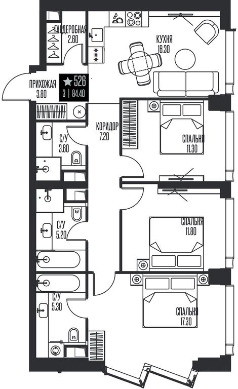 3-BD Apartment Sale, 84.4 sq. m. at Ice Towers, State Nature Reserve of Regional Significance Forest on the Samorodinka River, Moscow, Russia #1 3-BD Apartment Sale, 84.4 sq. m. at Ice Towers, State Nature Reserve of Regional Significance Forest on the Samorodinka River, Moscow, Russia #1