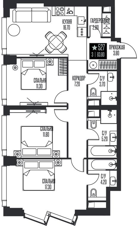 3-BD Apartment Sale, 83.8 sq. m. at Ice Towers, State Nature Reserve of Regional Significance Forest on the Samorodinka River, Moscow, Russia #1 3-BD Apartment Sale, 83.8 sq. m. at Ice Towers, State Nature Reserve of Regional Significance Forest on the Samorodinka River, Moscow, Russia #1