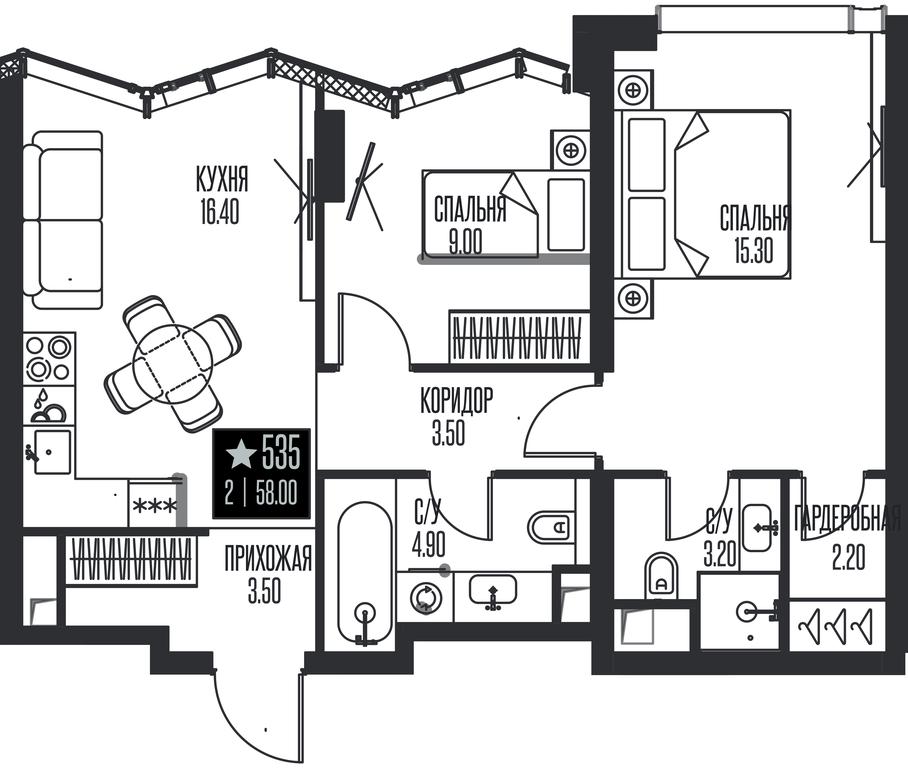 2-BD Apartment Sale, 58平方米 at Ice Towers, State Nature Reserve of Regional Significance Forest on the Samorodinka River, Moscow, Russia #1 2-BD Apartment Sale, 58平方米 at Ice Towers, State Nature Reserve of Regional Significance Forest on the Samorodinka River, Moscow, Russia #1