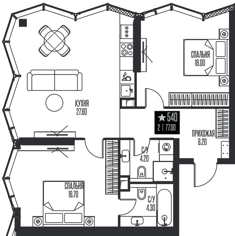 2-BD Apartment Sale, 77 sq. m. at Ice Towers, State Nature Reserve of Regional Significance Forest on the Samorodinka River, Moscow, Russia #1 2-BD Apartment Sale, 77 sq. m. at Ice Towers, State Nature Reserve of Regional Significance Forest on the Samorodinka River, Moscow, Russia #1