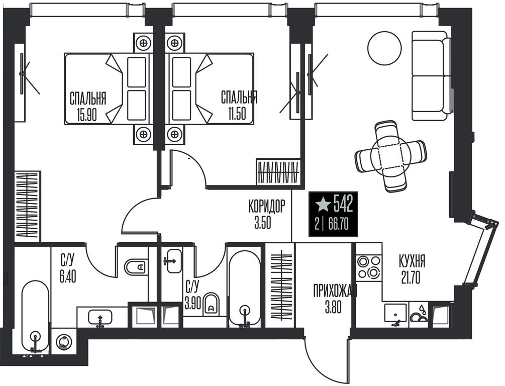 2-BD Apartment Sale, 66.7 sq. m. at Ice Towers, State Nature Reserve of Regional Significance Forest on the Samorodinka River, Moscow, Russia #1 2-BD Apartment Sale, 66.7 sq. m. at Ice Towers, State Nature Reserve of Regional Significance Forest on the Samorodinka River, Moscow, Russia #1