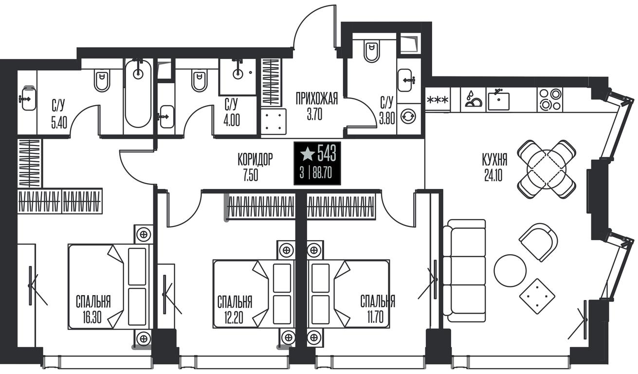3-BD Apartment Sale, 88.7平方米 at Ice Towers, State Nature Reserve of Regional Significance Forest on the Samorodinka River, Moscow, Russia #1 3-BD Apartment Sale, 88.7平方米 at Ice Towers, State Nature Reserve of Regional Significance Forest on the Samorodinka River, Moscow, Russia #1