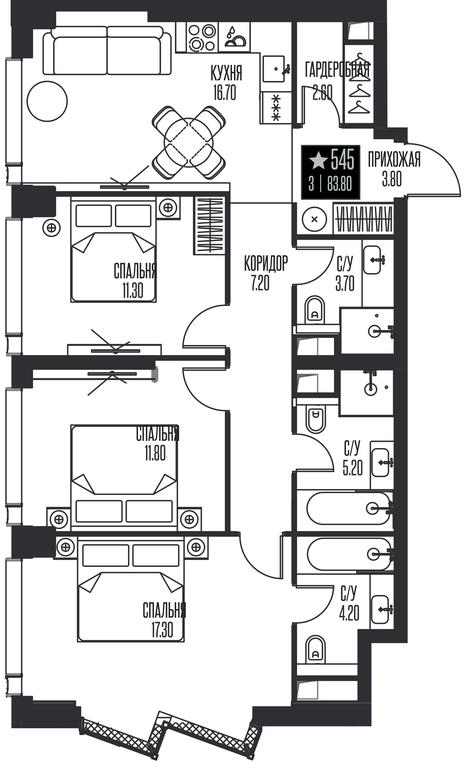 3-BD Apartment Sale, 83.8平方米 at Ice Towers, State Nature Reserve of Regional Significance Forest on the Samorodinka River, Moscow, Russia #1 3-BD Apartment Sale, 83.8平方米 at Ice Towers, State Nature Reserve of Regional Significance Forest on the Samorodinka River, Moscow, Russia #1