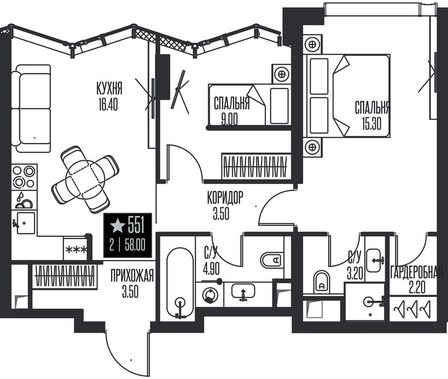 2-BD Apartment Sale, 58平方米 at Ice Towers, State Nature Reserve of Regional Significance Forest on the Samorodinka River, Moscow, Russia #1 2-BD Apartment Sale, 58平方米 at Ice Towers, State Nature Reserve of Regional Significance Forest on the Samorodinka River, Moscow, Russia #1