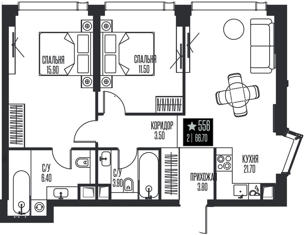 Продажа 2-комн. квартиры, 66,7 м² в ЖК «Ice Towers (Айс Товерс)», государственный природный заказник регионального значения Лес на реке Самородинке, Москва, Россия #1 Продажа 2-комн. квартиры, 66,7 м² в ЖК «Ice Towers (Айс Товерс)», государственный природный заказник регионального значения Лес на реке Самородинке, Москва, Россия #1