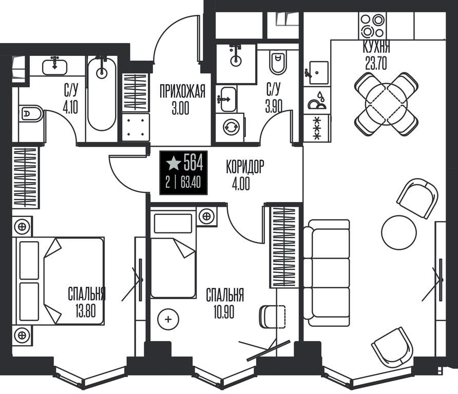 Продажа 2-комн. квартиры, 63,4 м² в ЖК «Ice Towers (Айс Товерс)», государственный природный заказник регионального значения Лес на реке Самородинке, Москва, Россия #1 Продажа 2-комн. квартиры, 63,4 м² в ЖК «Ice Towers (Айс Товерс)», государственный природный заказник регионального значения Лес на реке Самородинке, Москва, Россия #1