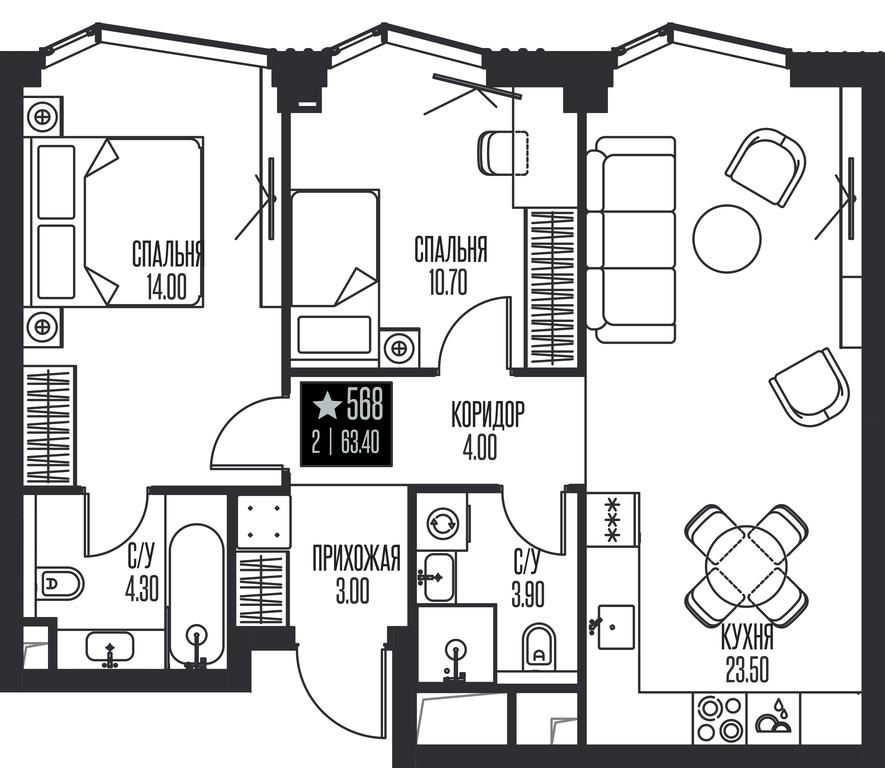 2-BD Apartment Sale, 63.4平方米 at Ice Towers, State Nature Reserve of Regional Significance Forest on the Samorodinka River, Moscow, Russia #1 2-BD Apartment Sale, 63.4平方米 at Ice Towers, State Nature Reserve of Regional Significance Forest on the Samorodinka River, Moscow, Russia #1
