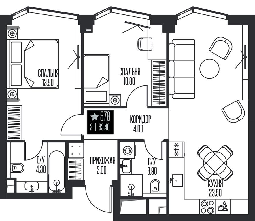 2-BD Apartment Sale, 63.4平方米 at Ice Towers, State Nature Reserve of Regional Significance Forest on the Samorodinka River, Moscow, Russia #1 2-BD Apartment Sale, 63.4平方米 at Ice Towers, State Nature Reserve of Regional Significance Forest on the Samorodinka River, Moscow, Russia #1