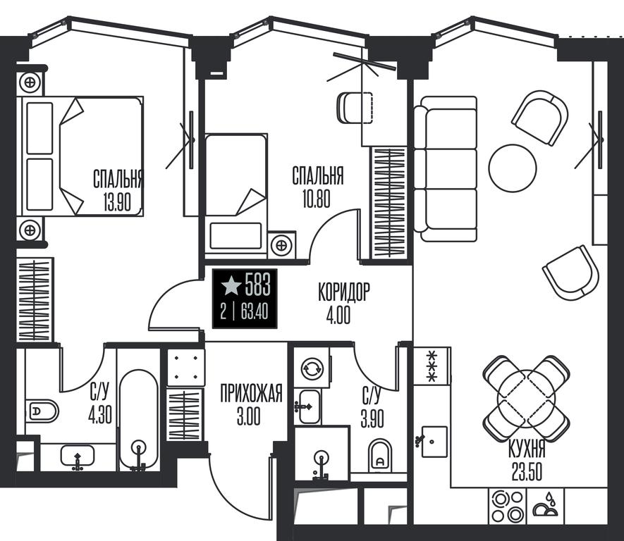 2-BD Apartment Sale, 63.4平方米 at Ice Towers, State Nature Reserve of Regional Significance Forest on the Samorodinka River, Moscow, Russia #1 2-BD Apartment Sale, 63.4平方米 at Ice Towers, State Nature Reserve of Regional Significance Forest on the Samorodinka River, Moscow, Russia #1