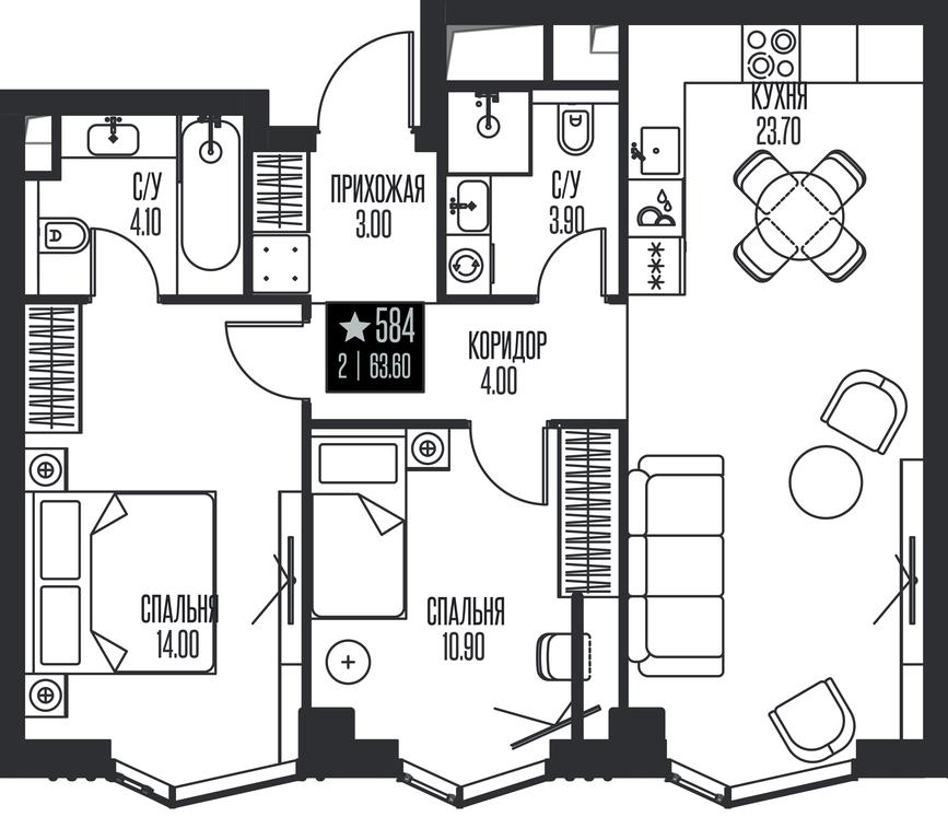 2-BD Apartment Sale, 63.6 sq. m. at Ice Towers, State Nature Reserve of Regional Significance Forest on the Samorodinka River, Moscow, Russia #1 2-BD Apartment Sale, 63.6 sq. m. at Ice Towers, State Nature Reserve of Regional Significance Forest on the Samorodinka River, Moscow, Russia #1