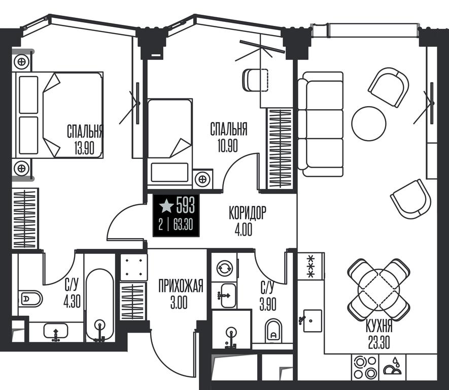 2-BD Apartment Sale, 63.3 sq. m. at Ice Towers, State Nature Reserve of Regional Significance Forest on the Samorodinka River, Moscow, Russia #1 2-BD Apartment Sale, 63.3 sq. m. at Ice Towers, State Nature Reserve of Regional Significance Forest on the Samorodinka River, Moscow, Russia #1