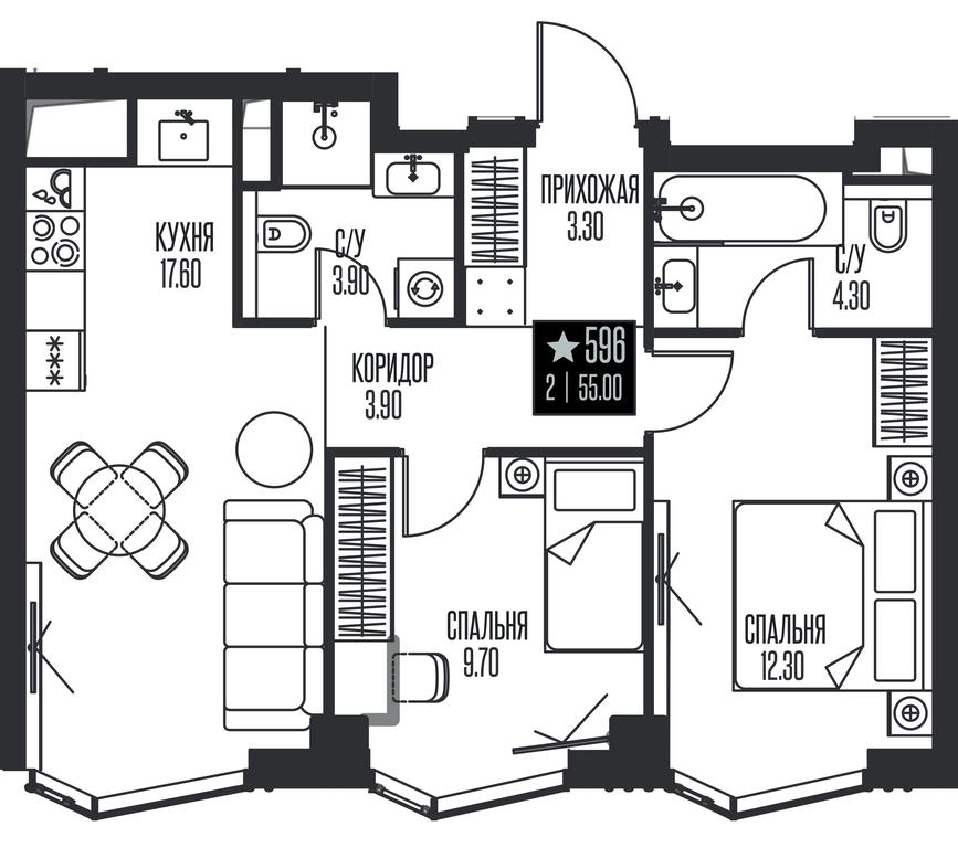 2-BD Apartment Sale, 55 sq. m. at Ice Towers, State Nature Reserve of Regional Significance Forest on the Samorodinka River, Moscow, Russia #1 2-BD Apartment Sale, 55 sq. m. at Ice Towers, State Nature Reserve of Regional Significance Forest on the Samorodinka River, Moscow, Russia #1