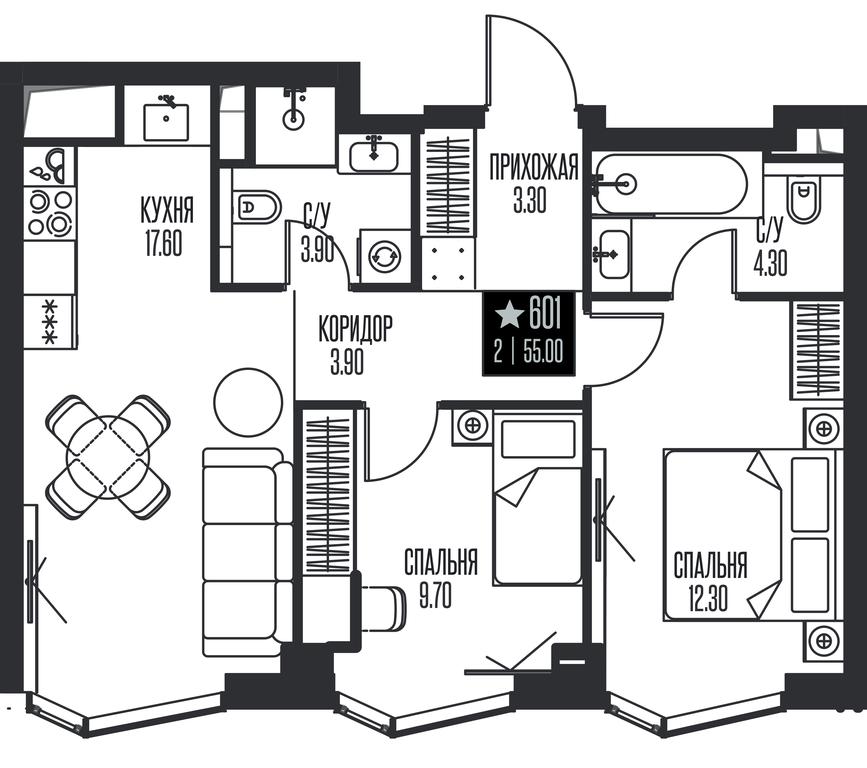 2-BD Apartment Sale, 55 sq. m. at Ice Towers, State Nature Reserve of Regional Significance Forest on the Samorodinka River, Moscow, Russia #1 2-BD Apartment Sale, 55 sq. m. at Ice Towers, State Nature Reserve of Regional Significance Forest on the Samorodinka River, Moscow, Russia #1
