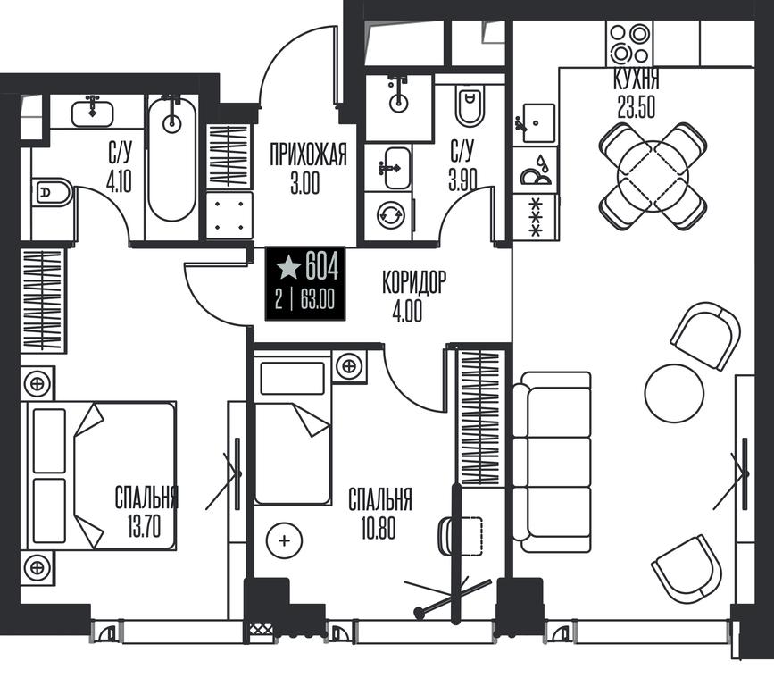 2-BD Apartment Sale, 63 sq. m. at Ice Towers, State Nature Reserve of Regional Significance Forest on the Samorodinka River, Moscow, Russia #1 2-BD Apartment Sale, 63 sq. m. at Ice Towers, State Nature Reserve of Regional Significance Forest on the Samorodinka River, Moscow, Russia #1