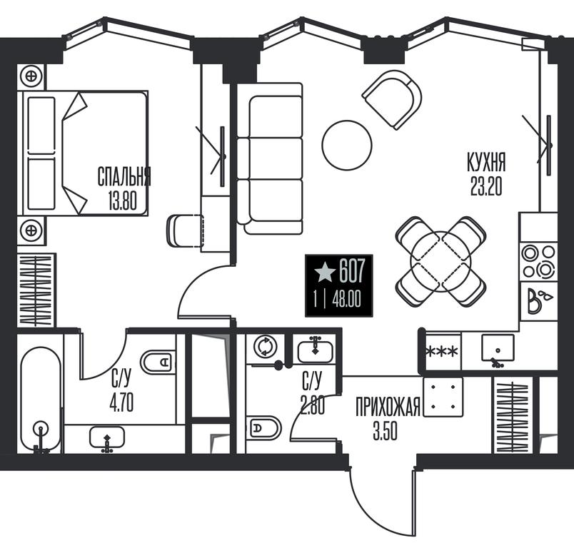 1-BD Apartment Sale, 48 sq. m. at Ice Towers, State Nature Reserve of Regional Significance Forest on the Samorodinka River, Moscow, Russia #1 1-BD Apartment Sale, 48 sq. m. at Ice Towers, State Nature Reserve of Regional Significance Forest on the Samorodinka River, Moscow, Russia #1