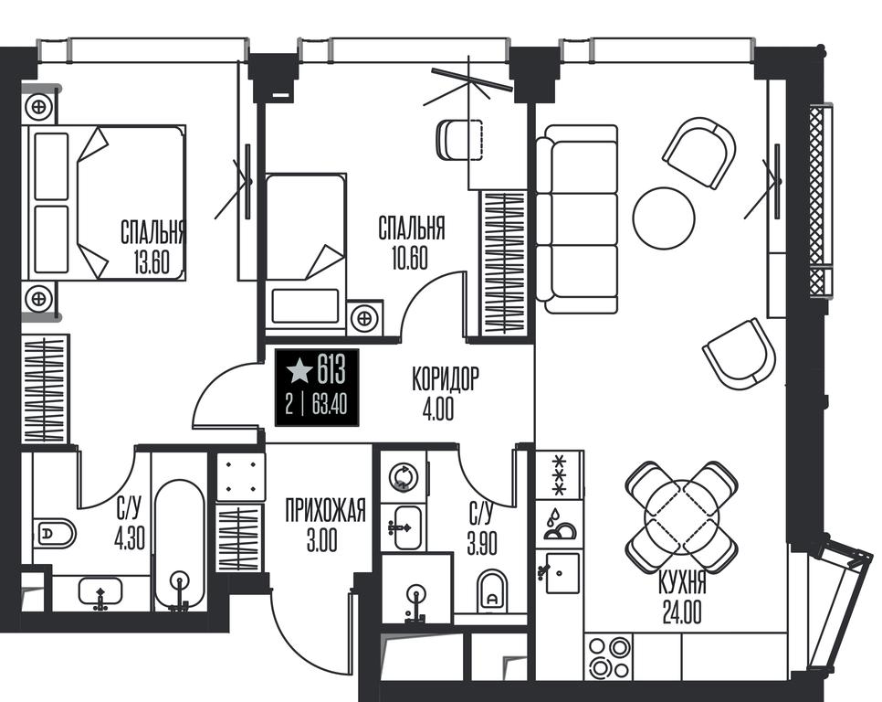 2-BD Apartment Sale, 63.4 sq. m. at Ice Towers, State Nature Reserve of Regional Significance Forest on the Samorodinka River, Moscow, Russia #1 2-BD Apartment Sale, 63.4 sq. m. at Ice Towers, State Nature Reserve of Regional Significance Forest on the Samorodinka River, Moscow, Russia #1