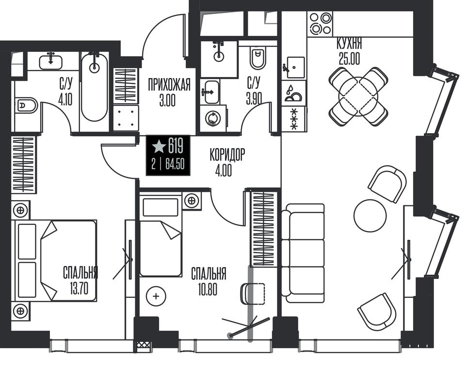 2-BD Apartment Sale, 64.5 sq. m. at Ice Towers, State Nature Reserve of Regional Significance Forest on the Samorodinka River, Moscow, Russia #1 2-BD Apartment Sale, 64.5 sq. m. at Ice Towers, State Nature Reserve of Regional Significance Forest on the Samorodinka River, Moscow, Russia #1