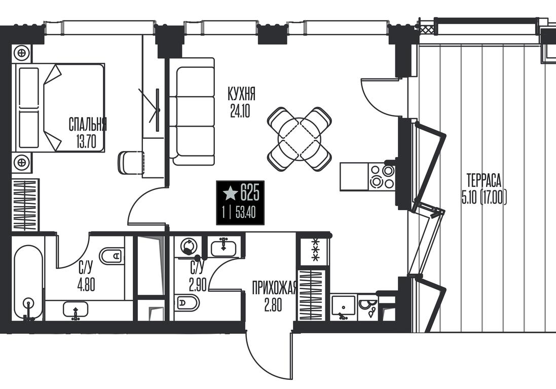 1-BD Apartment Sale, 53.4平方米 at Ice Towers, State Nature Reserve of Regional Significance Forest on the Samorodinka River, Moscow, Russia #1 1-BD Apartment Sale, 53.4平方米 at Ice Towers, State Nature Reserve of Regional Significance Forest on the Samorodinka River, Moscow, Russia #1