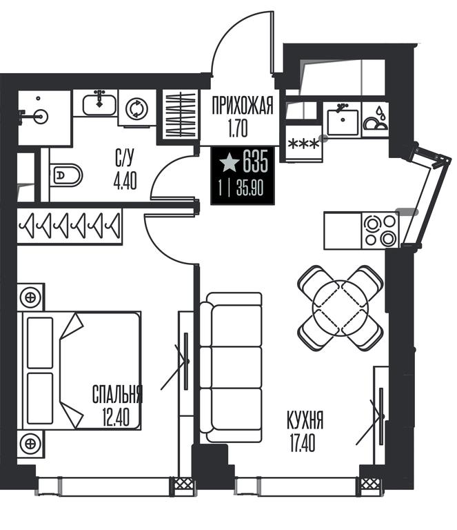 1-BD Apartment Sale, 35.9 sq. m. at Ice Towers, State Nature Reserve of Regional Significance Forest on the Samorodinka River, Moscow, Russia #1 1-BD Apartment Sale, 35.9 sq. m. at Ice Towers, State Nature Reserve of Regional Significance Forest on the Samorodinka River, Moscow, Russia #1