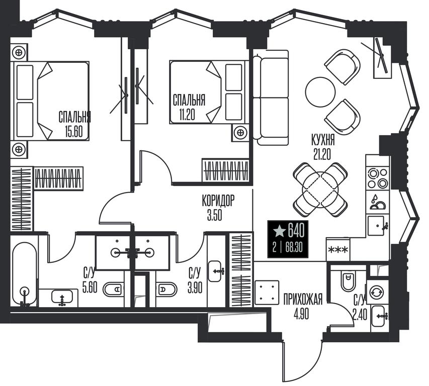 2-BD Apartment Sale, 68.3 sq. m. at Ice Towers, State Nature Reserve of Regional Significance Forest on the Samorodinka River, Moscow, Russia #1 2-BD Apartment Sale, 68.3 sq. m. at Ice Towers, State Nature Reserve of Regional Significance Forest on the Samorodinka River, Moscow, Russia #1