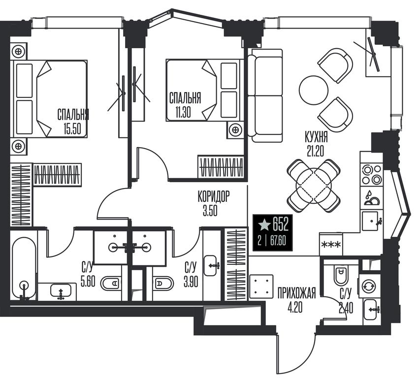 2-BD Apartment Sale, 67.6 sq. m. at Ice Towers, State Nature Reserve of Regional Significance Forest on the Samorodinka River, Moscow, Russia #1 2-BD Apartment Sale, 67.6 sq. m. at Ice Towers, State Nature Reserve of Regional Significance Forest on the Samorodinka River, Moscow, Russia #1