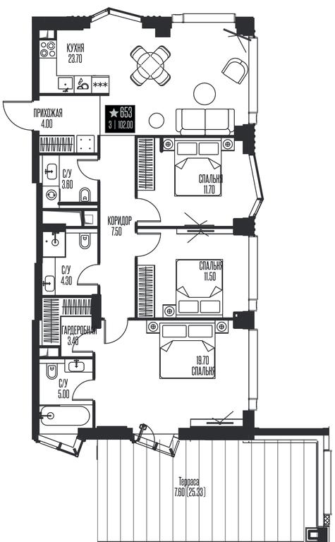 3-BD Apartment Sale, 102 sq. m. at Ice Towers, State Nature Reserve of Regional Significance Forest on the Samorodinka River, Moscow, Russia #1
