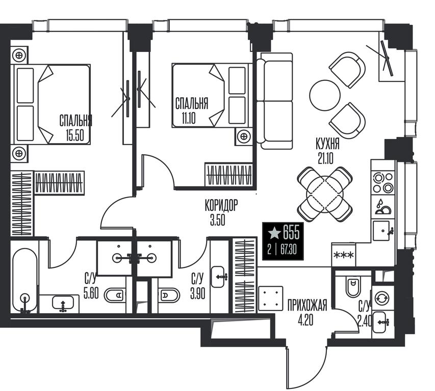 2-BD Apartment Sale, 67.3 sq. m. at Ice Towers, State Nature Reserve of Regional Significance Forest on the Samorodinka River, Moscow, Russia #1 2-BD Apartment Sale, 67.3 sq. m. at Ice Towers, State Nature Reserve of Regional Significance Forest on the Samorodinka River, Moscow, Russia #1