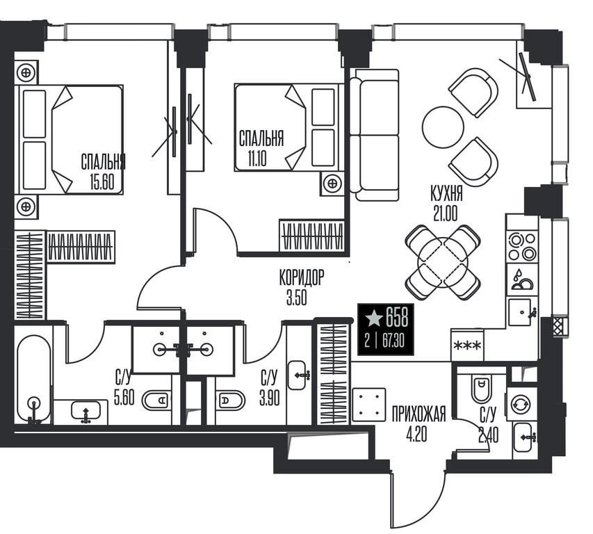 2-BD Apartment Sale, 67.3平方米 at Ice Towers, State Nature Reserve of Regional Significance Forest on the Samorodinka River, Moscow, Russia #1 2-BD Apartment Sale, 67.3平方米 at Ice Towers, State Nature Reserve of Regional Significance Forest on the Samorodinka River, Moscow, Russia #1
