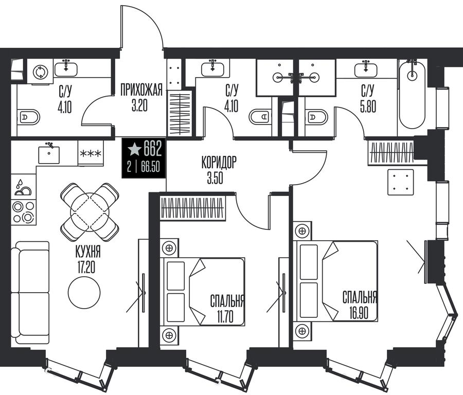 2-BD Apartment Sale, 66.5 sq. m. at Ice Towers, State Nature Reserve of Regional Significance Forest on the Samorodinka River, Moscow, Russia #1 2-BD Apartment Sale, 66.5 sq. m. at Ice Towers, State Nature Reserve of Regional Significance Forest on the Samorodinka River, Moscow, Russia #1