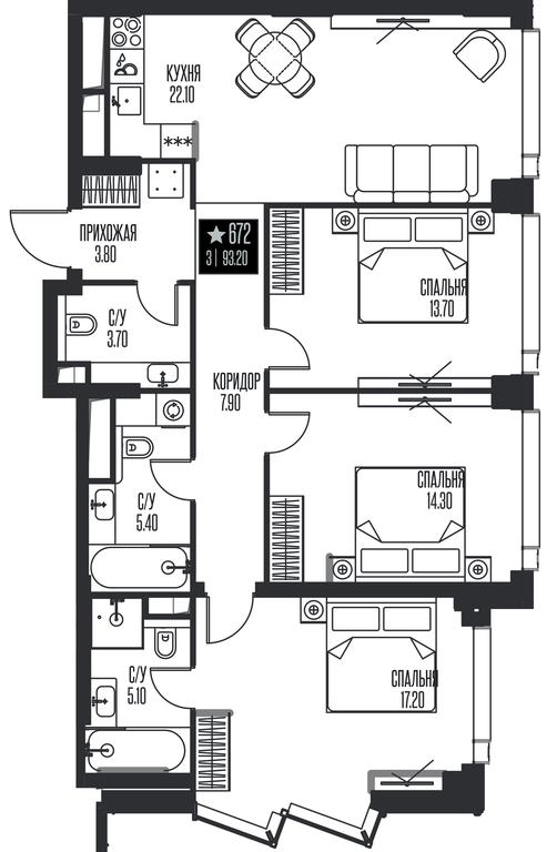 3-BD Apartment Sale, 93.2平方米 at Ice Towers, State Nature Reserve of Regional Significance Forest on the Samorodinka River, Moscow, Russia #1 3-BD Apartment Sale, 93.2平方米 at Ice Towers, State Nature Reserve of Regional Significance Forest on the Samorodinka River, Moscow, Russia #1