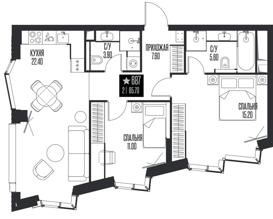 2-BD Apartment Sale, 65.7平方米 at Ice Towers, State Nature Reserve of Regional Significance Forest on the Samorodinka River, Moscow, Russia #1 2-BD Apartment Sale, 65.7平方米 at Ice Towers, State Nature Reserve of Regional Significance Forest on the Samorodinka River, Moscow, Russia #1